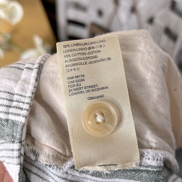 Anthropologie Striped Linen High Waisted Shorts Size 8 - Picture 7 of 7